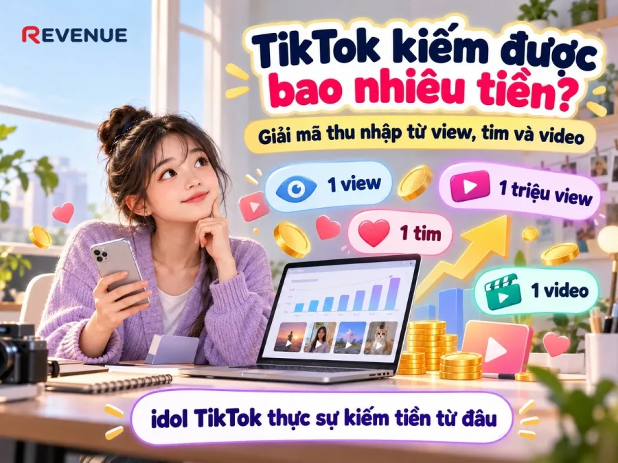 TikTok kiếm được bao nhiêu tiền? Giải mã thu nhập từ view, tim và video