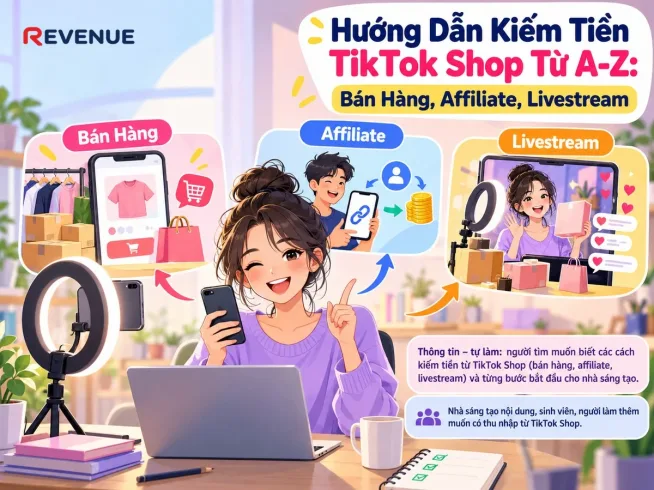 Hướng Dẫn Kiếm Tiền TikTok Shop Từ A-Z: Bán Hàng, Affiliate, Livestream
