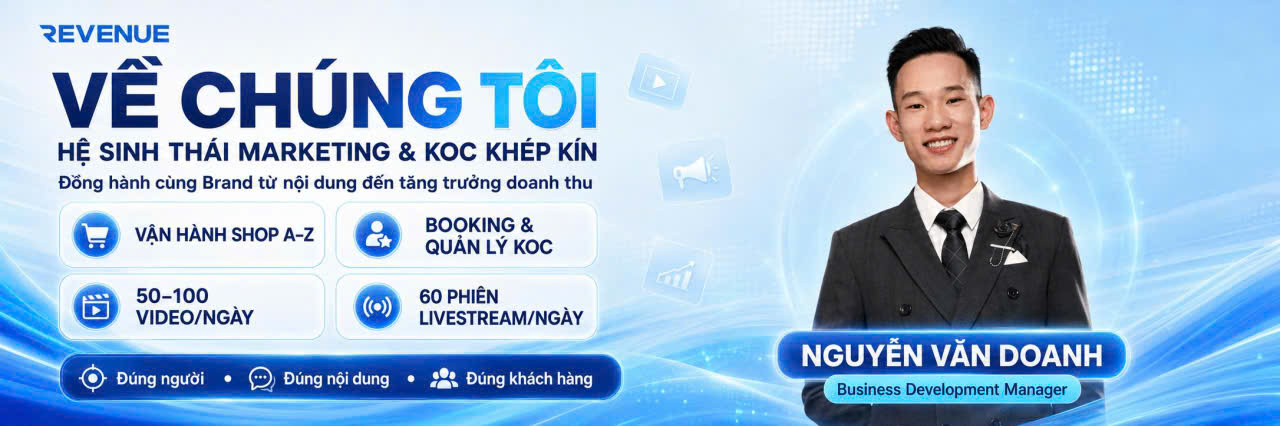 Booking KOC trọn gói cùng Revenue – Giải pháp bùng nổ doanh số TikTok