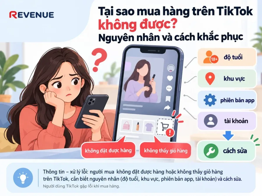 Tại sao mua hàng trên TikTok không được? Nguyên nhân và cách khắc phục