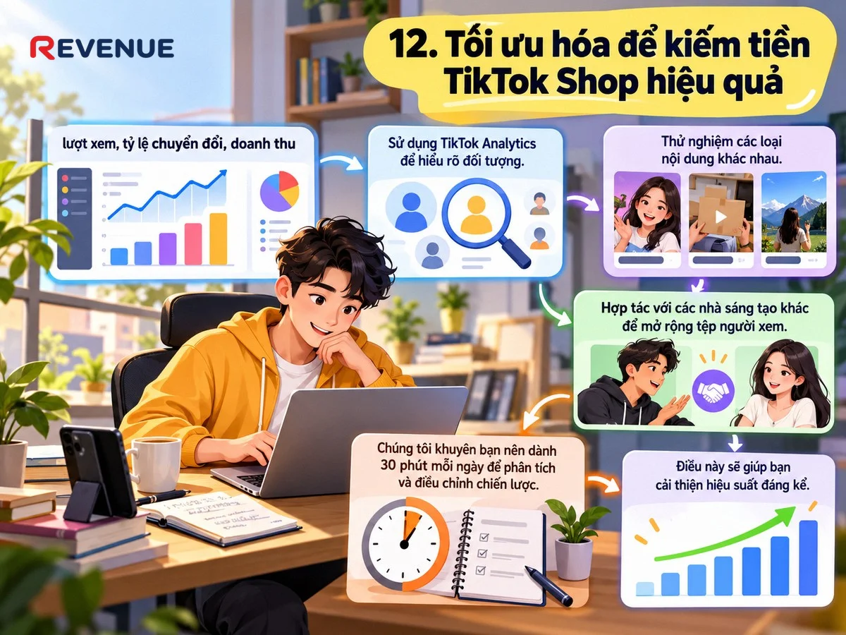12. Tối ưu hóa để kiếm tiền TikTok Shop hiệu quả