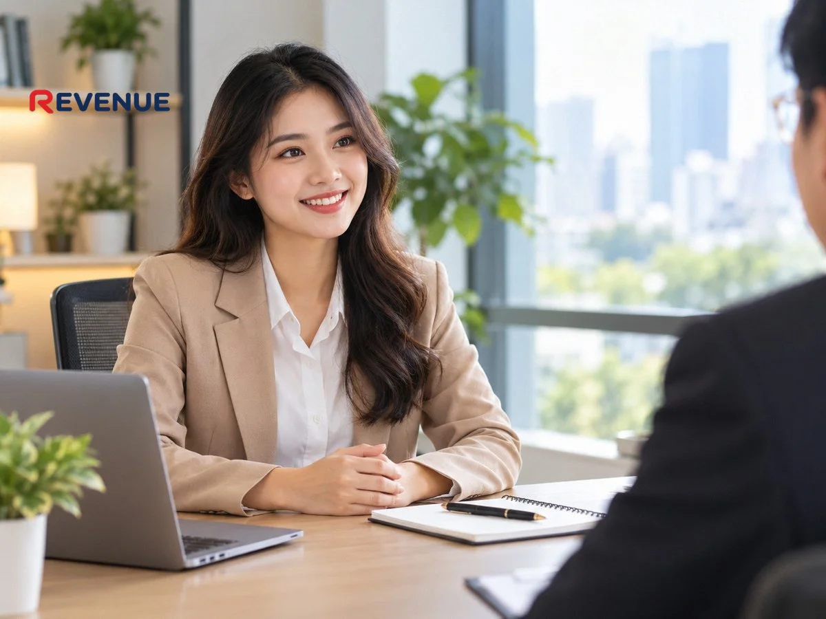 Nữ sinh Việt tự tin phỏng vấn tuyển dụng booking KOL KOC không yêu cầu kinh nghiệm