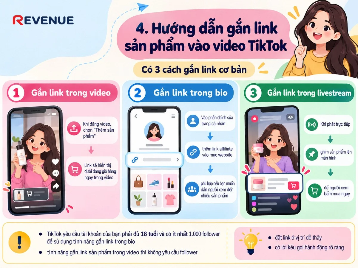 4. Hướng dẫn gắn link sản phẩm vào video TikTok