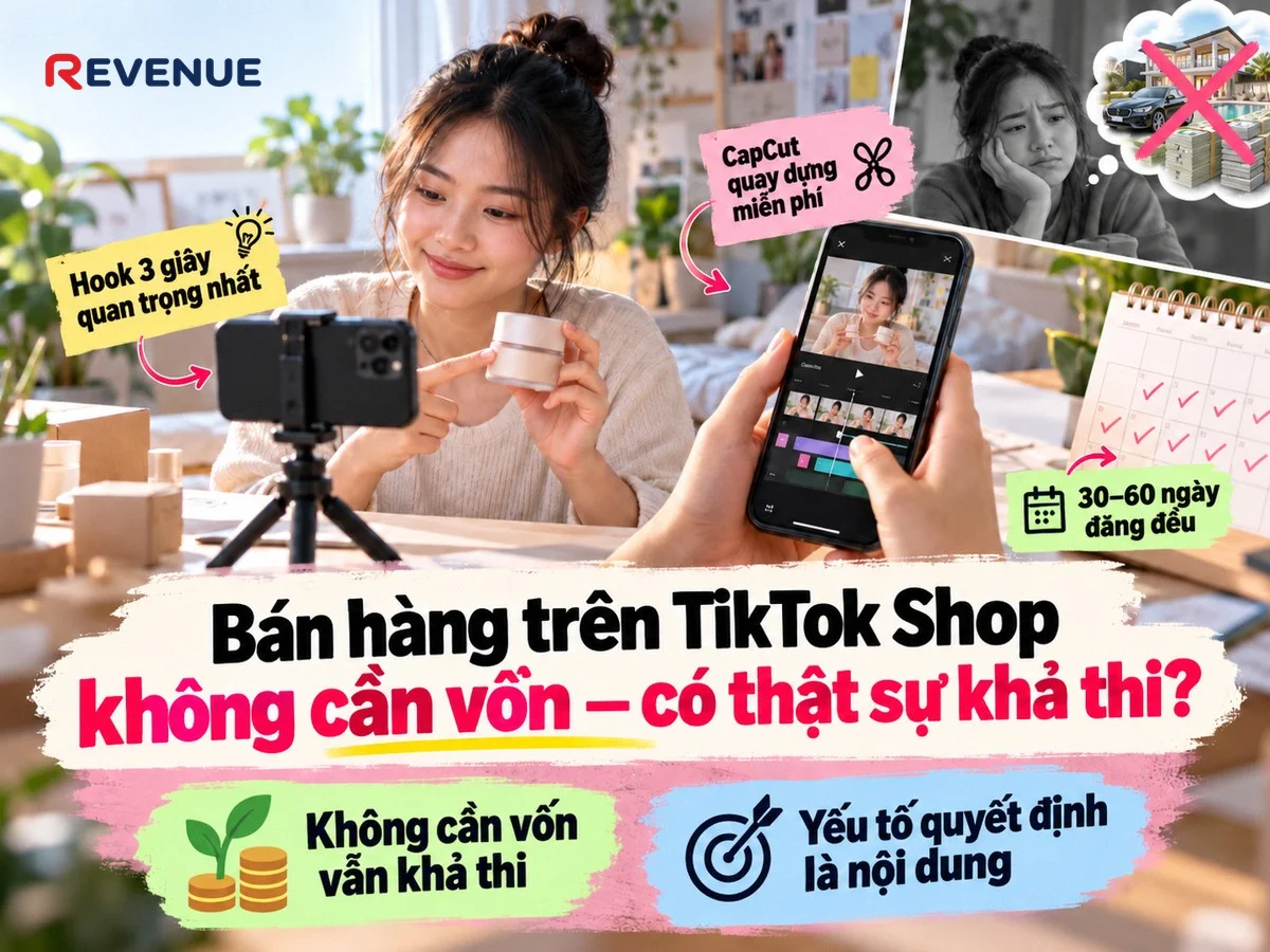 Bán hàng trên TikTok Shop không cần vốn — có thật sự khả thi khi kỹ năng làm nội dung là yếu tố quyết định
