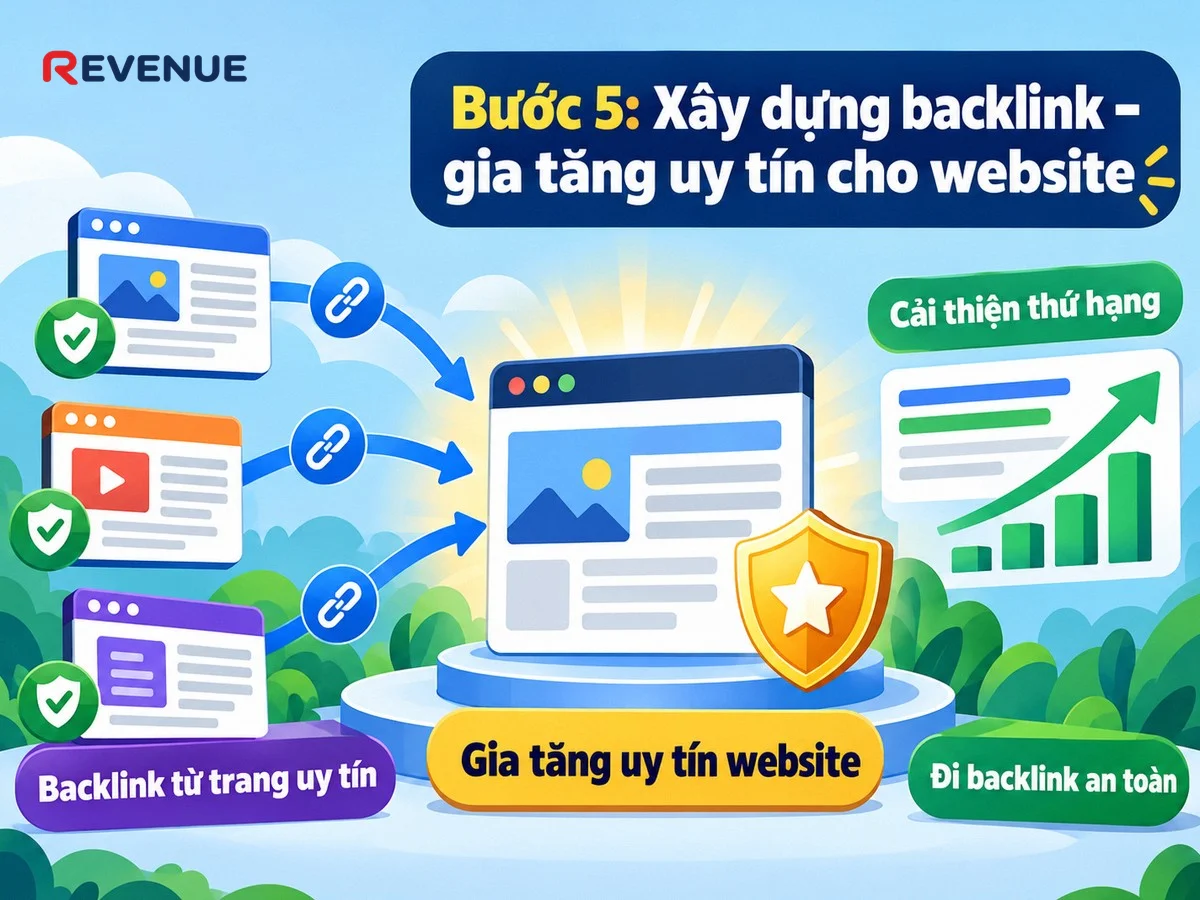 Bước 5: Xây dựng backlink – gia tăng uy tín cho website