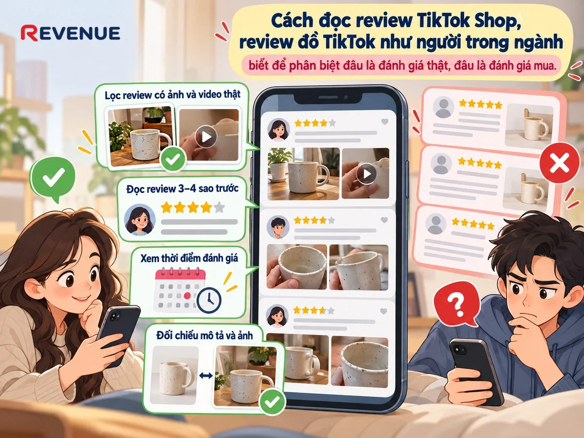 Cách đọc review TikTok Shop, review đồ TikTok như người trong ngành với mẹo đọc review 3–4 sao trước
