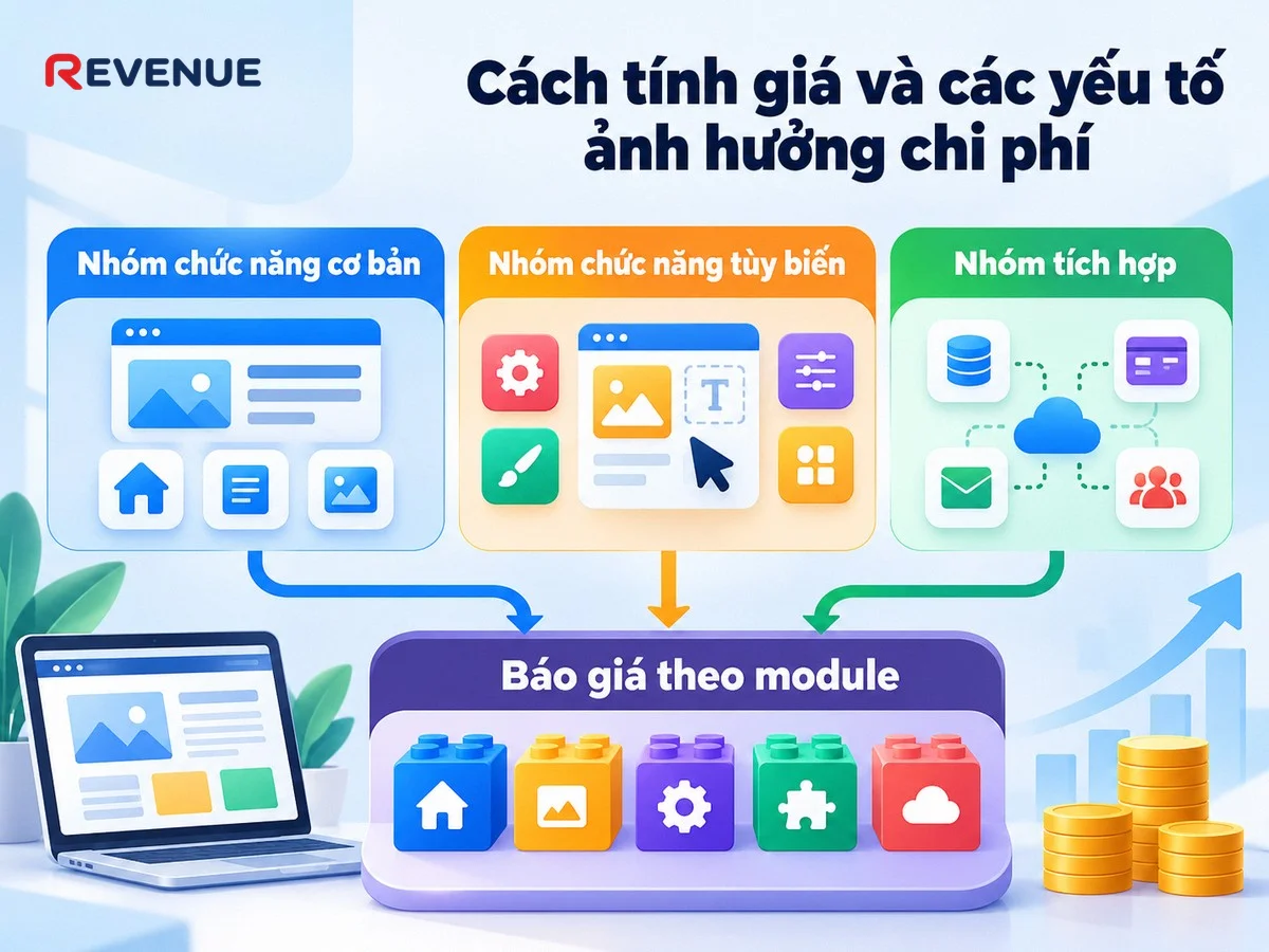 Cách tính giá và các yếu tố ảnh hưởng chi phí thiết kế website theo yêu cầu