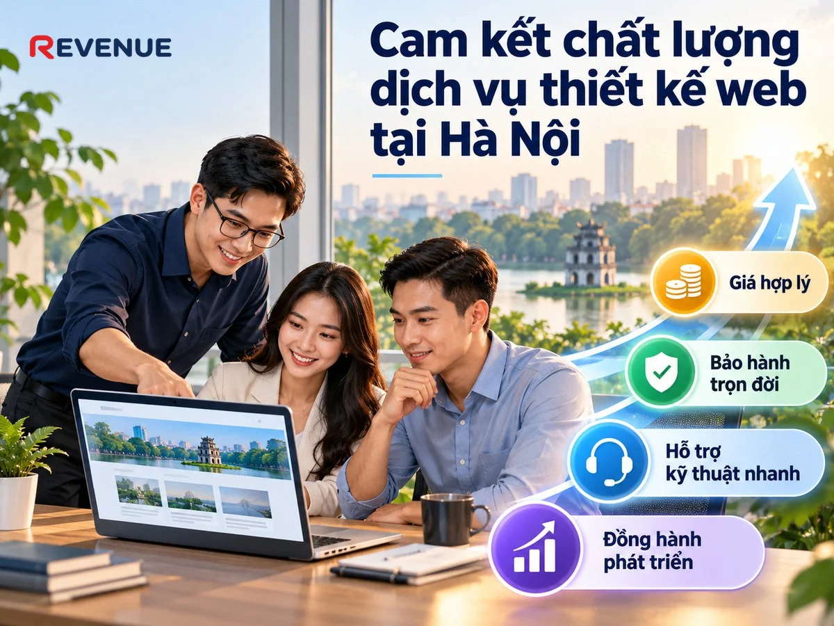 Cam kết chất lượng dịch vụ thiết kế web tại Hà Nội với mức giá hợp lý