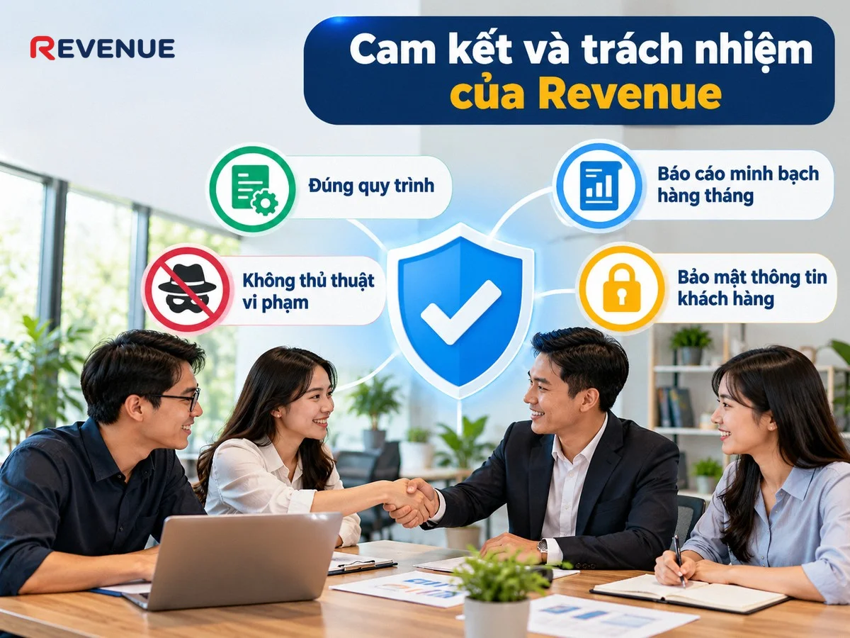 Cam kết và trách nhiệm của Revenue với quy trình làm việc đúng chuẩn, không cắt xén