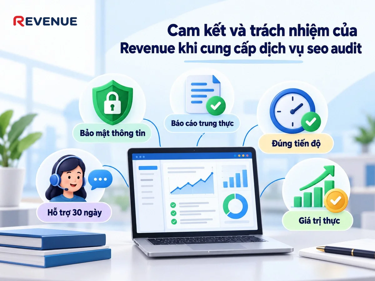 Cam kết và trách nhiệm của Revenue khi cung cấp dịch vụ seo audit với bảo mật thông tin tuyệt đối