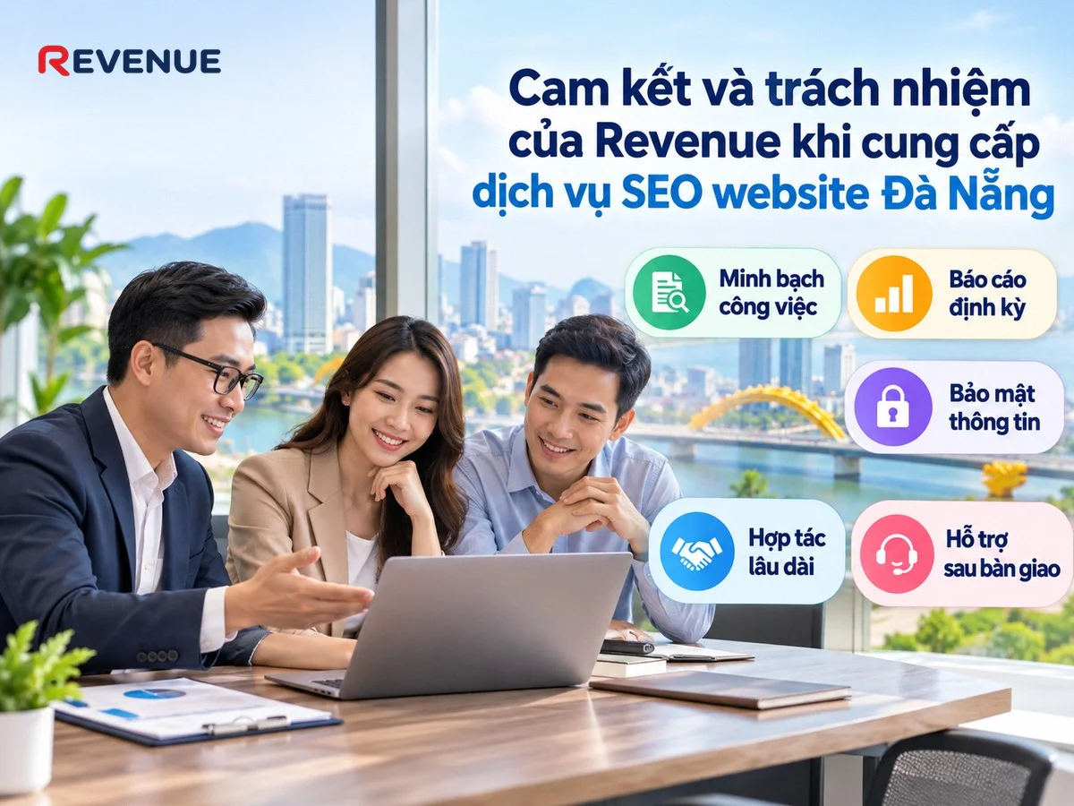 Cam kết và trách nhiệm của Revenue khi cung cấp dịch vụ SEO website Đà Nẵng với minh bạch trong công việc