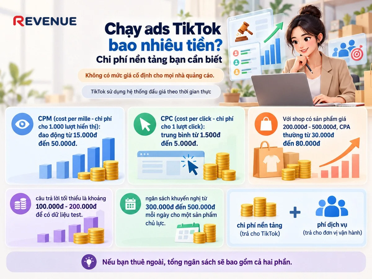Chạy ads TikTok bao nhiêu tiền? Chi phí nền tảng bạn cần biết