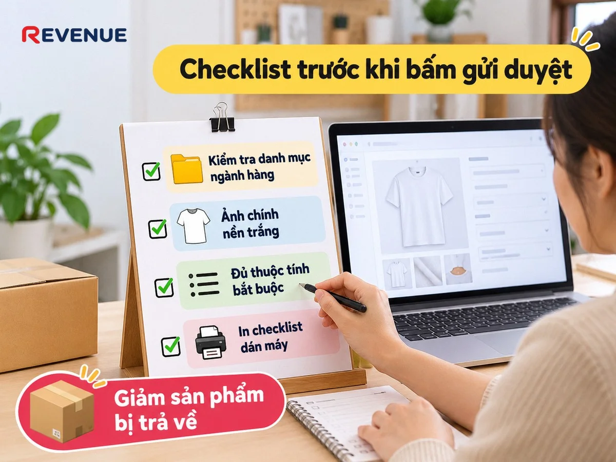 Checklist trước khi bấm gửi duyệt sản phẩm giúp giảm đáng kể số lần bị trả về