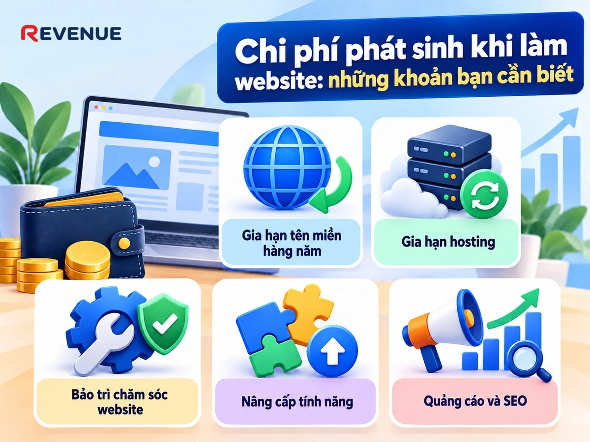 Chi phí phát sinh khi làm website: những khoản bạn cần biết khi gia hạn tên miền hàng năm