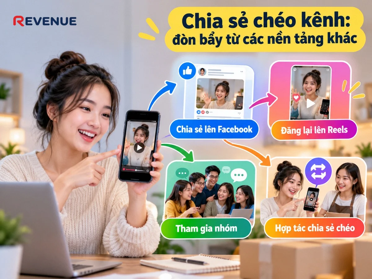 Chia sẻ chéo kênh: đòn bẩy từ các nền tảng khác như Facebook và Instagram