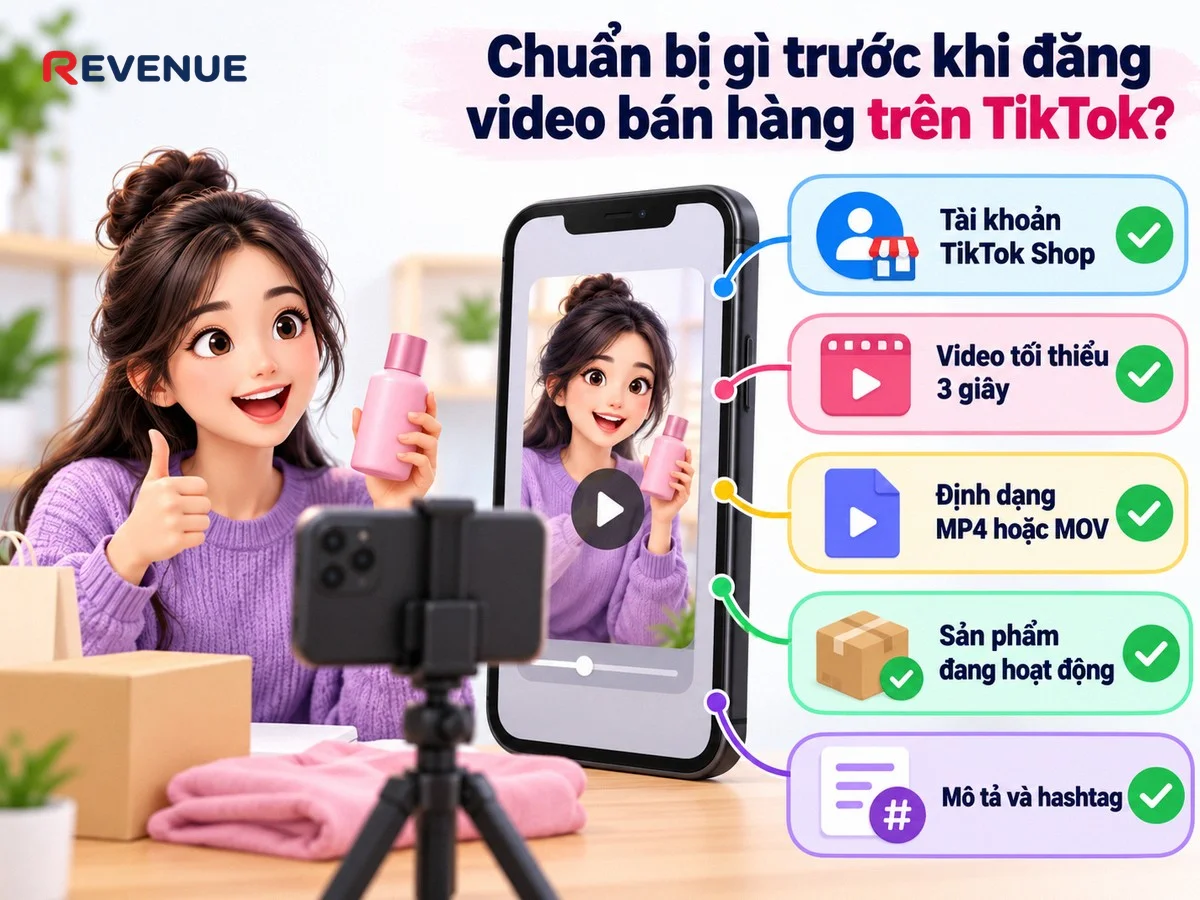 Chuẩn bị gì trước khi đăng video bán hàng trên TikTok: tài khoản liên kết TikTok Shop
