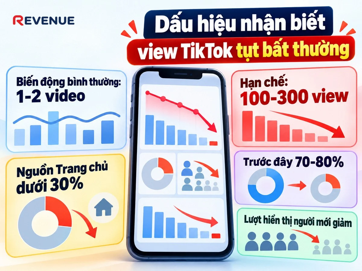 Dấu hiệu nhận biết view TikTok tụt bất thường: phân biệt biến động bình thường và hạn chế