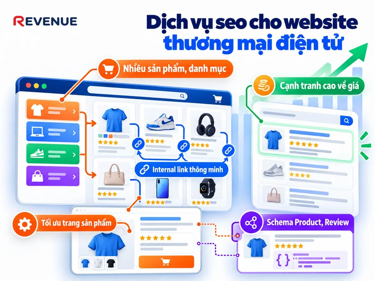 Dịch vụ seo cho website thương mại điện tử với nhiều sản phẩm, nhiều danh mục