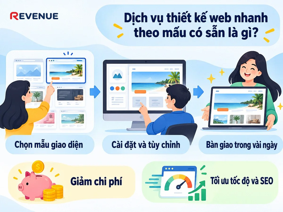 Dịch vụ thiết kế web nhanh theo mẫu có sẵn là gì?