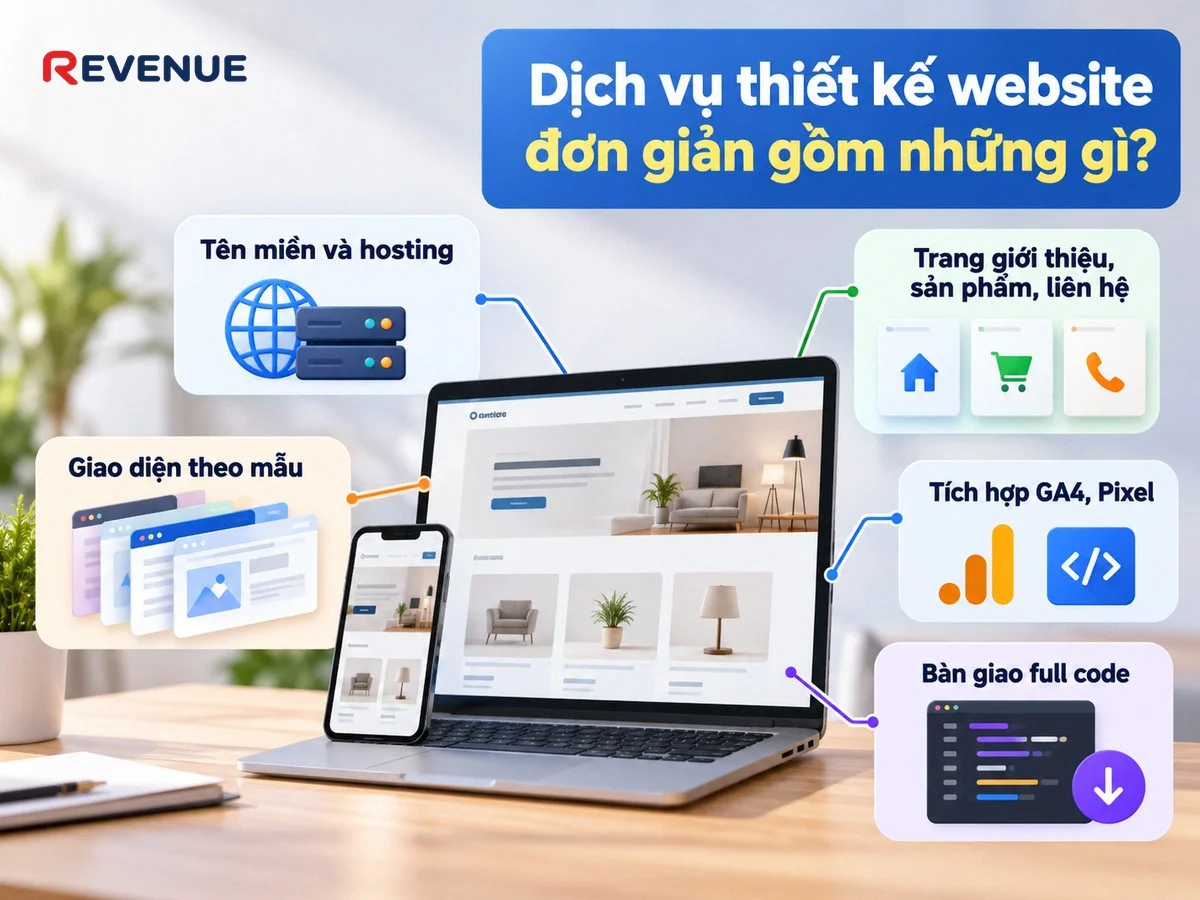 Dịch vụ thiết kế website đơn giản gồm những gì, từ tên miền đến hosting ổn định