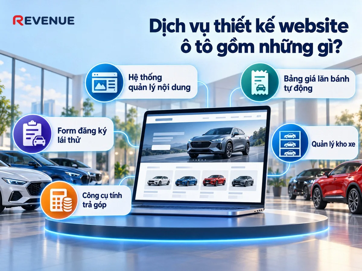 Dịch vụ thiết kế website ô tô gồm những gì với hệ thống quản lý nội dung cho đại lý