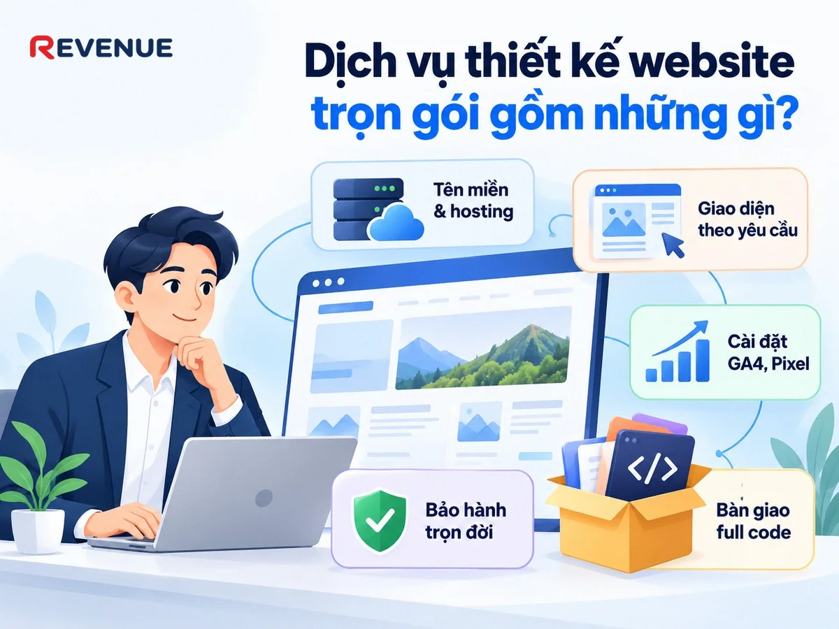 Dịch vụ thiết kế website trọn gói gồm những gì với đầy đủ domain, hosting và bảo hành trọn đời
