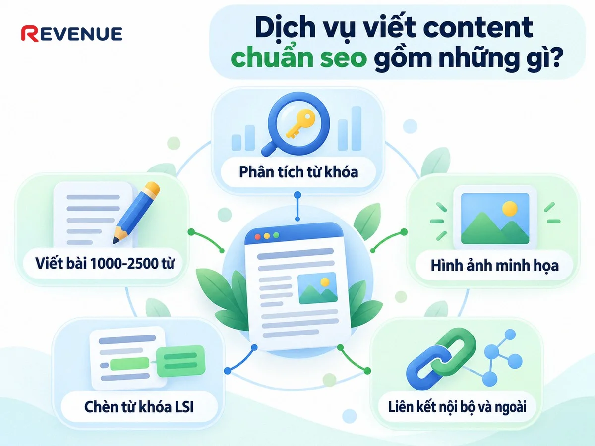 Dịch vụ viết content chuẩn seo gồm những gì với gói dịch vụ toàn diện tại Revenue