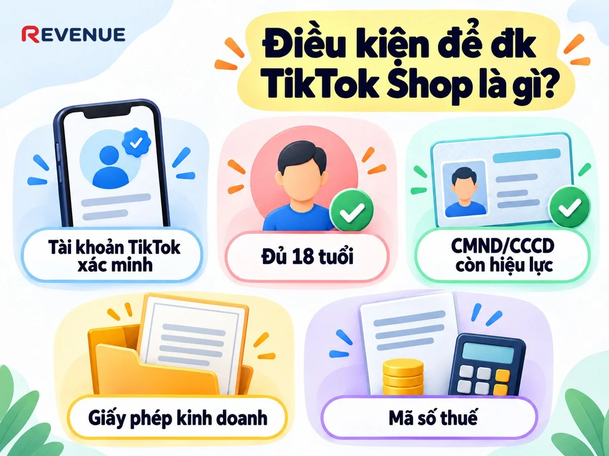 Điều kiện để đk TikTok Shop là gì? TikTok Shop yêu cầu người bán đáp ứng một số điều kiện cơ bản