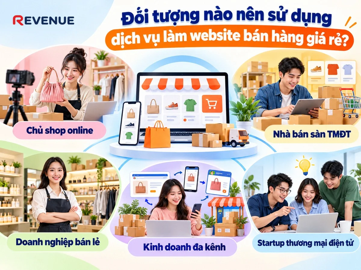 Đối tượng nào nên sử dụng dịch vụ làm website bán hàng giá rẻ từ cá nhân khởi nghiệp đến doanh nghiệp