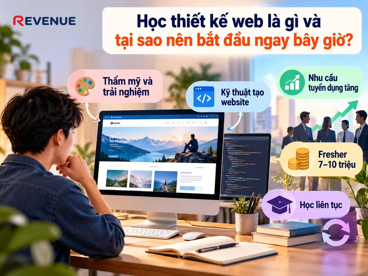 Học thiết kế web là gì và tại sao nên bắt đầu ngay bây giờ, với nền tảng thẩm mỹ và trải nghiệm người dùng