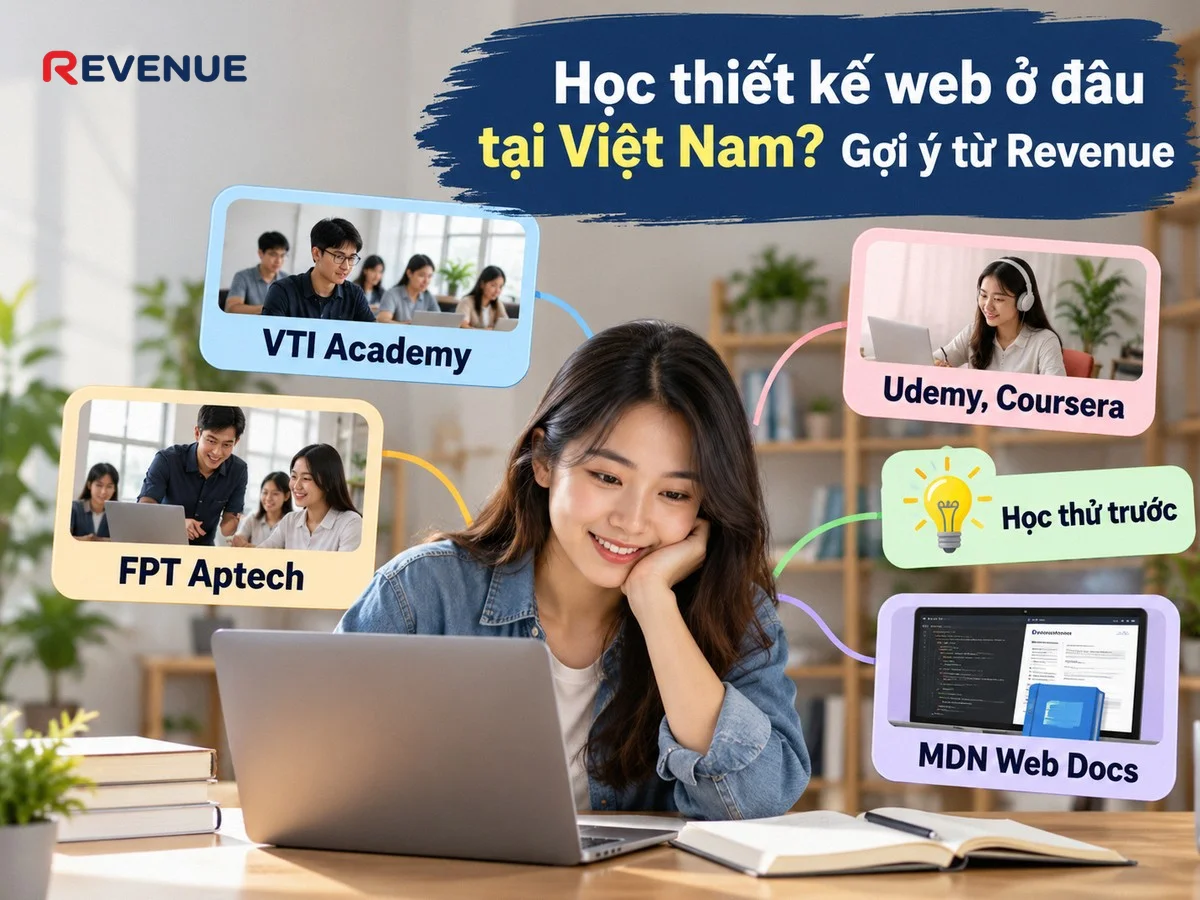 Học thiết kế web ở đâu tại Việt Nam? Gợi ý từ Revenue với các trung tâm lớn tại Hà Nội và TP.HCM