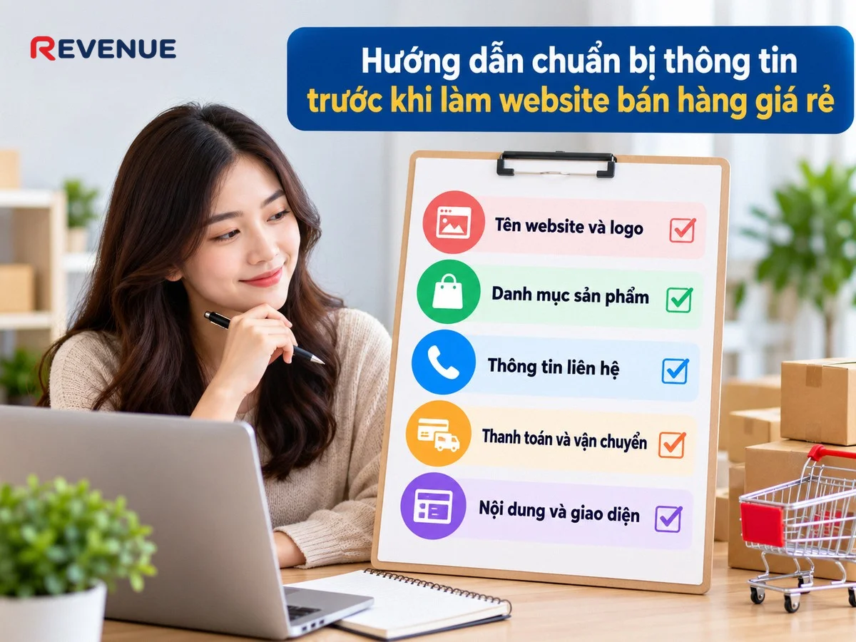Hướng dẫn chuẩn bị thông tin trước khi làm website bán hàng giá rẻ: bắt đầu với tên website và logo
