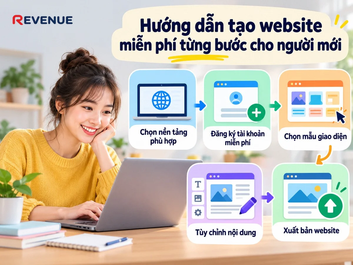 Hướng dẫn tạo website miễn phí từng bước cho người mới với 6 bước cơ bản