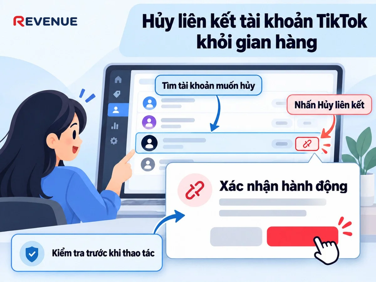 Cách hủy liên kết tài khoản TikTok khỏi gian hàng