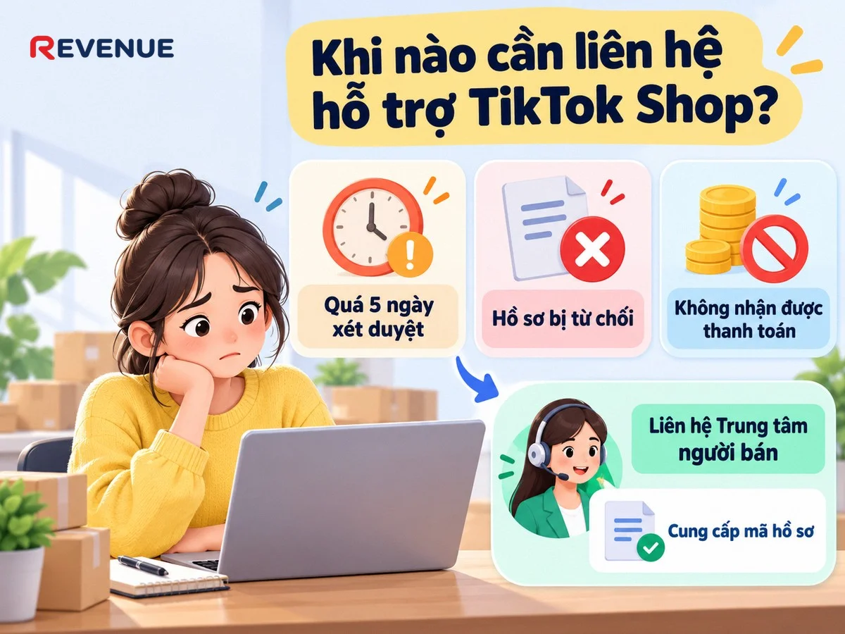 Khi nào cần liên hệ hỗ trợ TikTok Shop nếu quá 5 ngày vẫn đang xét duyệt