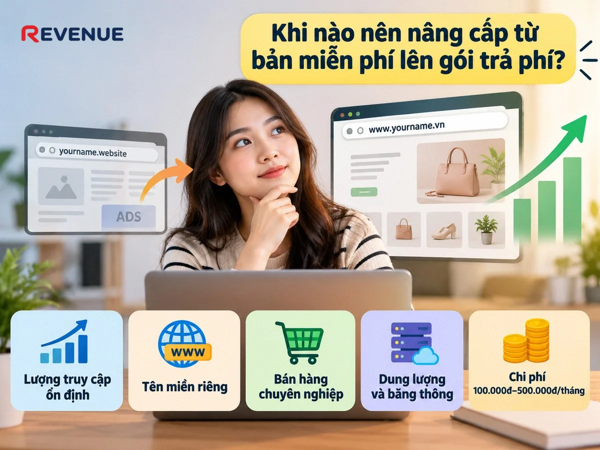 Khi nào nên nâng cấp từ bản miễn phí lên gói trả phí khi website có lượng truy cập ổn định