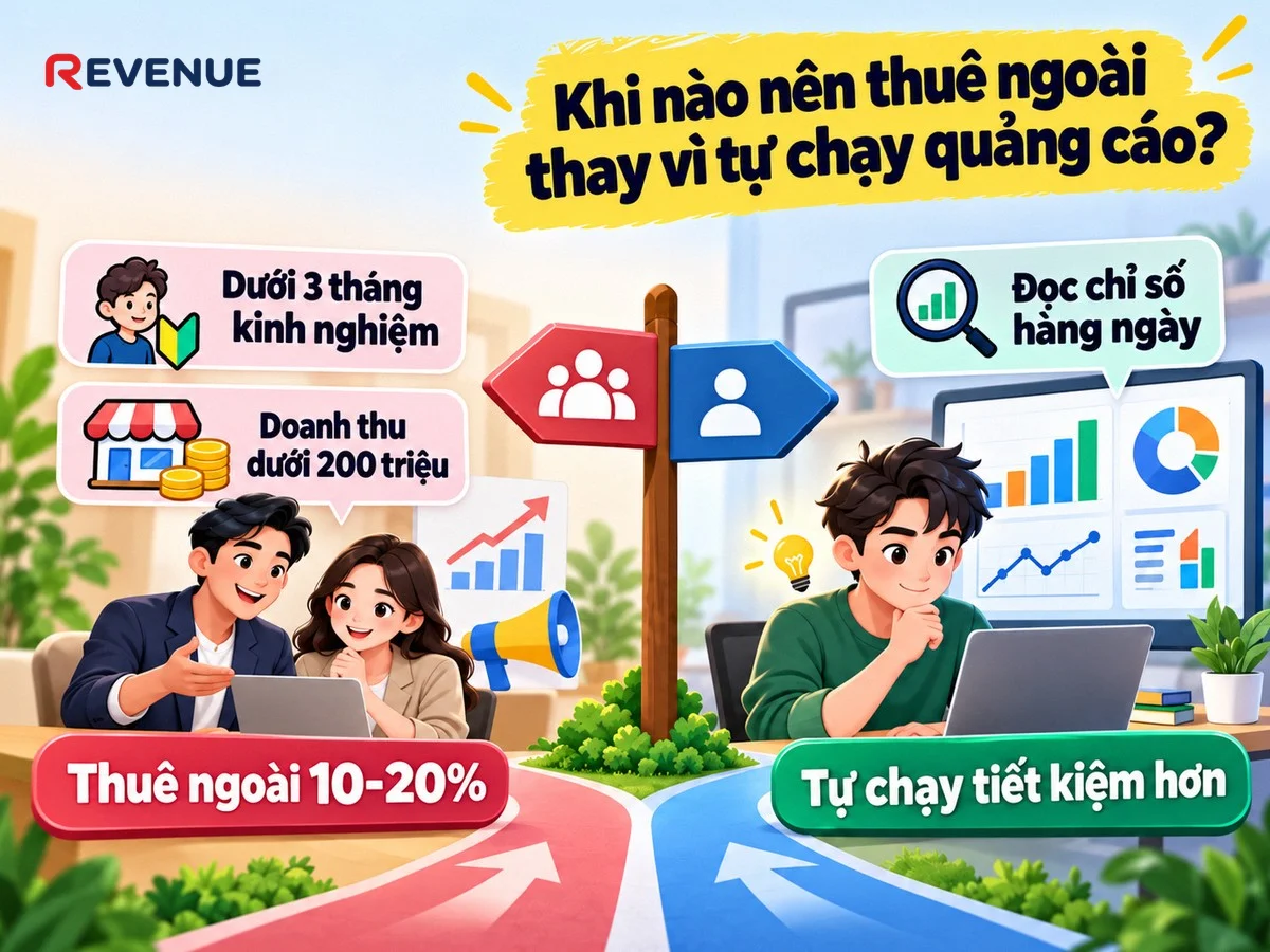 Khi nào nên thuê ngoài thay vì tự chạy quảng cáo nếu bạn có dưới 3 tháng kinh nghiệm