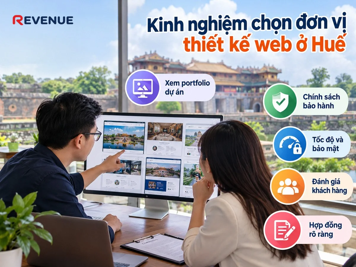 Kinh nghiệm chọn đơn vị thiết kế web ở Huế qua việc xem portfolio dự án đã làm