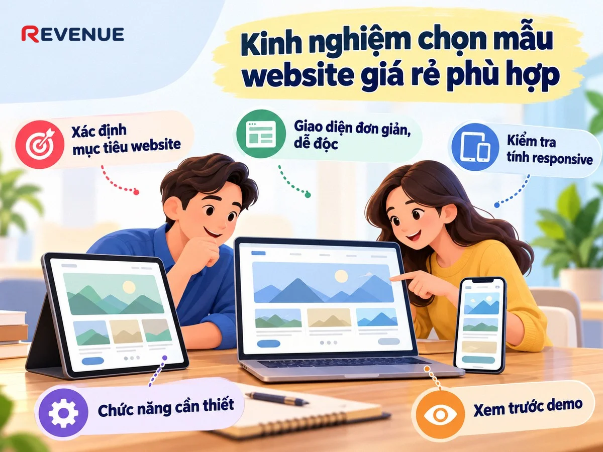 Kinh nghiệm chọn mẫu website giá rẻ phù hợp với mục tiêu kinh doanh