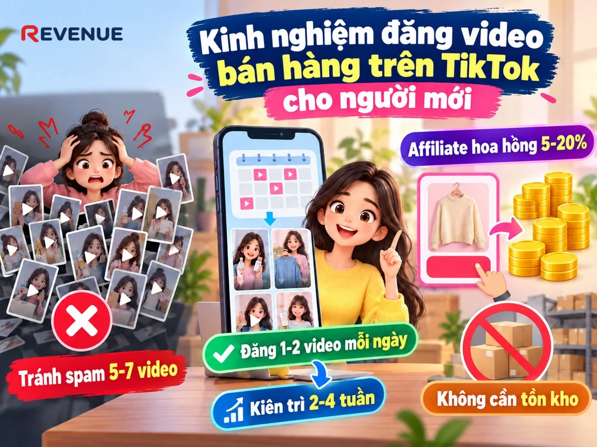 Kinh nghiệm đăng video bán hàng trên TikTok cho người mới: tránh đăng 5-7 video một lúc