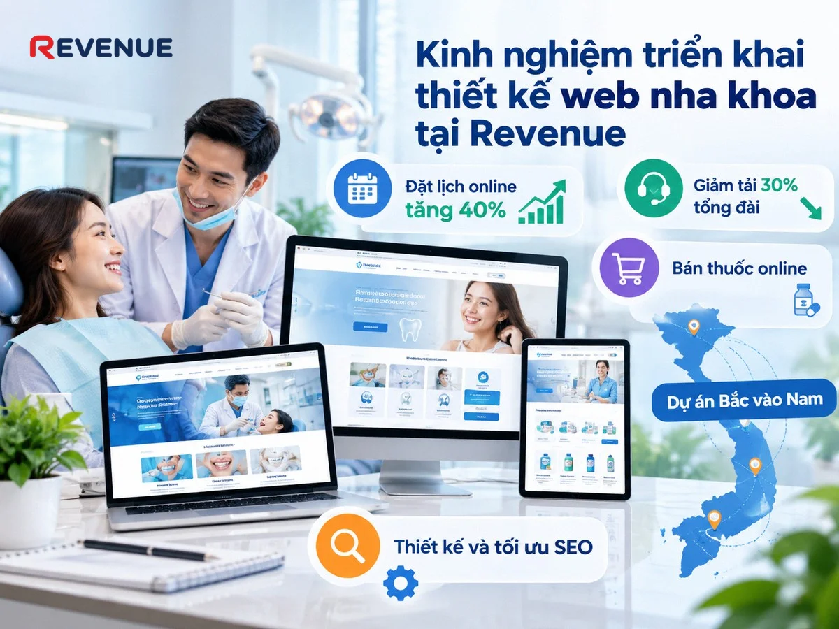 Kinh nghiệm triển khai thiết kế web nha khoa tại Revenue cho khách hàng từ Bắc vào Nam