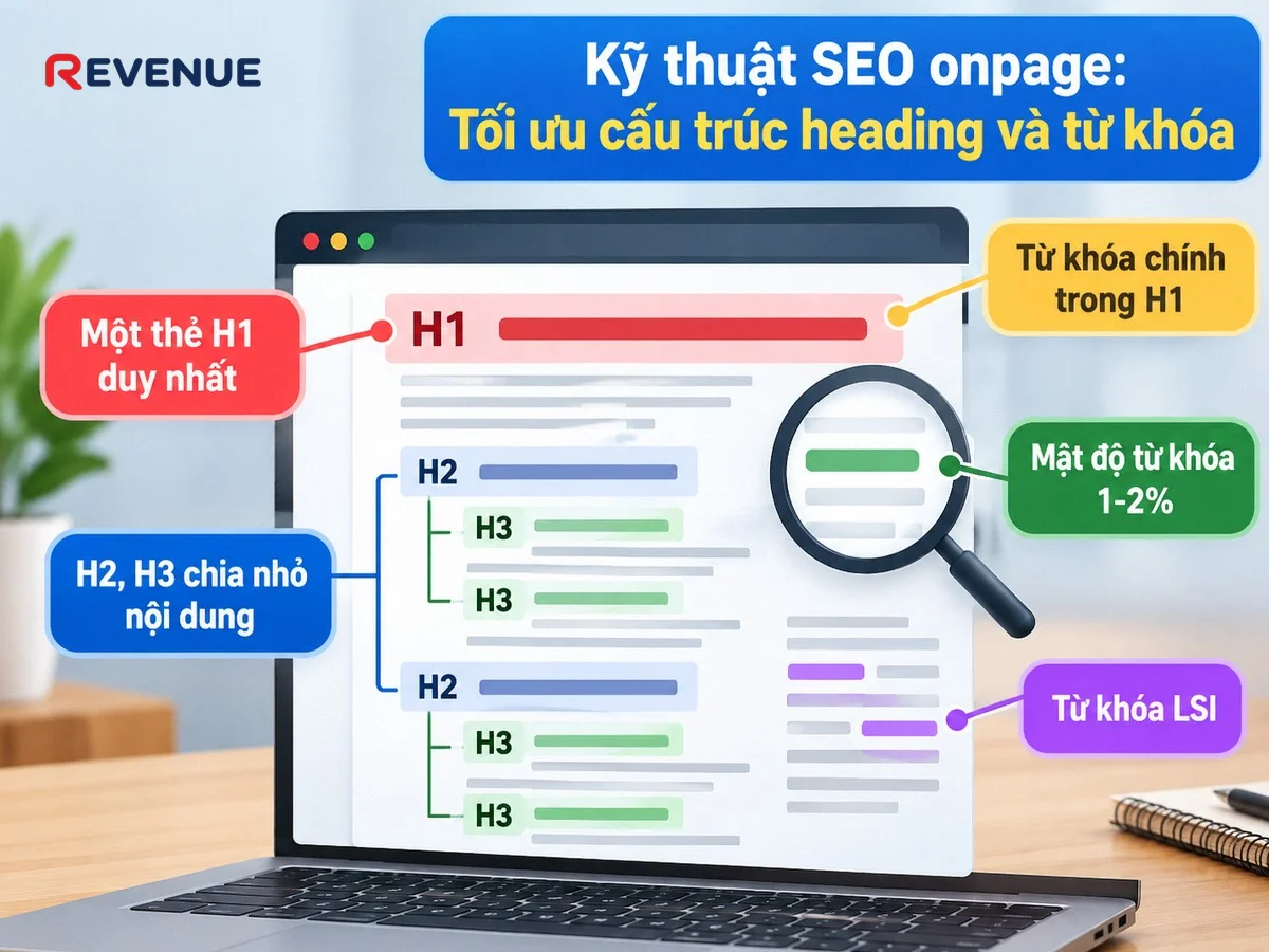 Kỹ thuật SEO onpage: Tối ưu cấu trúc heading và từ khóa với một thẻ H1 duy nhất