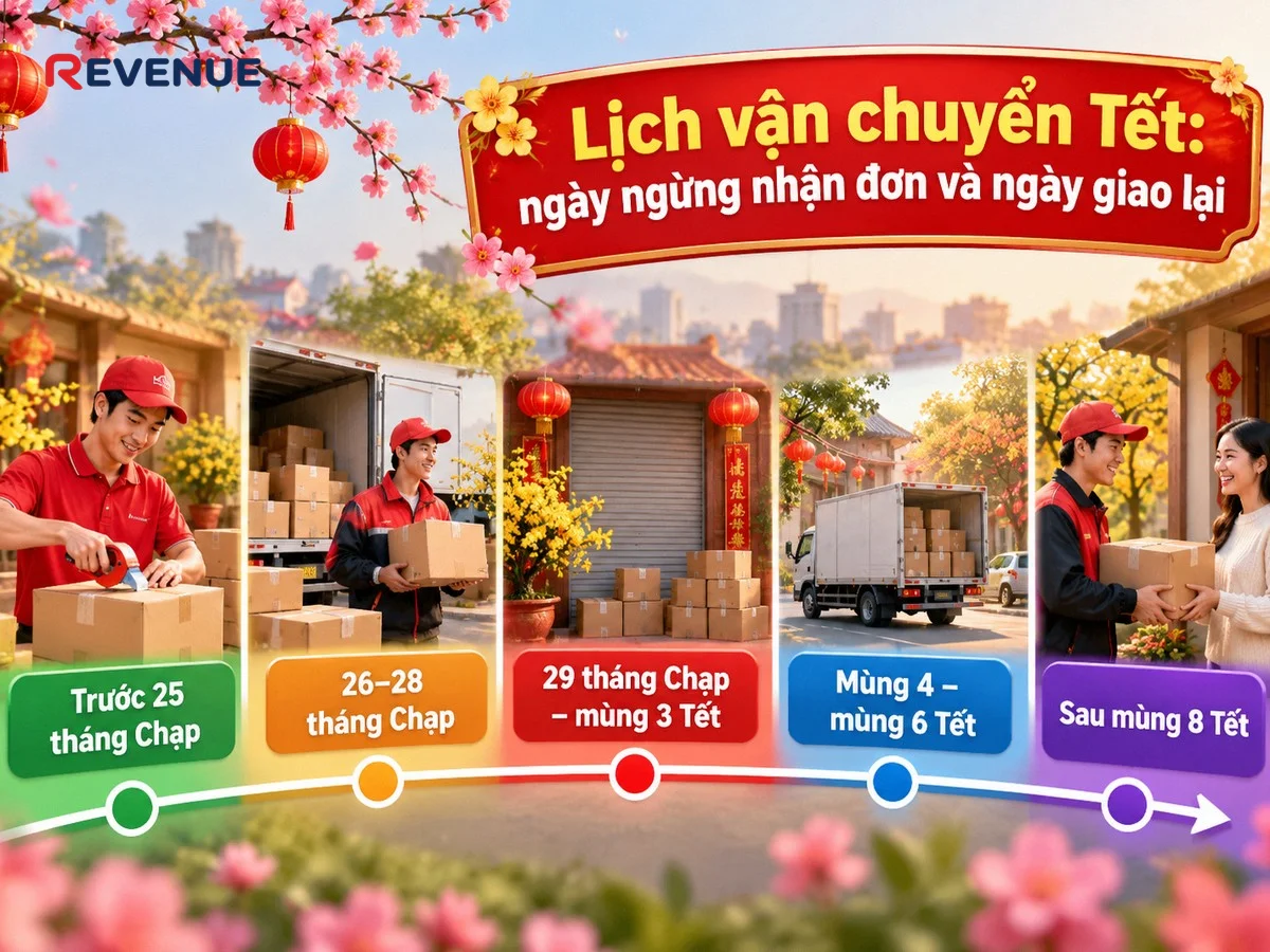 Lịch vận chuyển Tết: ngày ngừng nhận đơn và ngày giao lại theo khung thời gian tham khảo