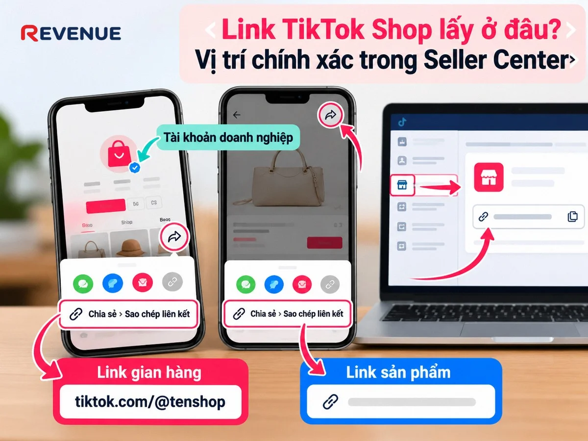 Link TikTok Shop lấy ở đâu? Vị trí chính xác trong Seller Center
