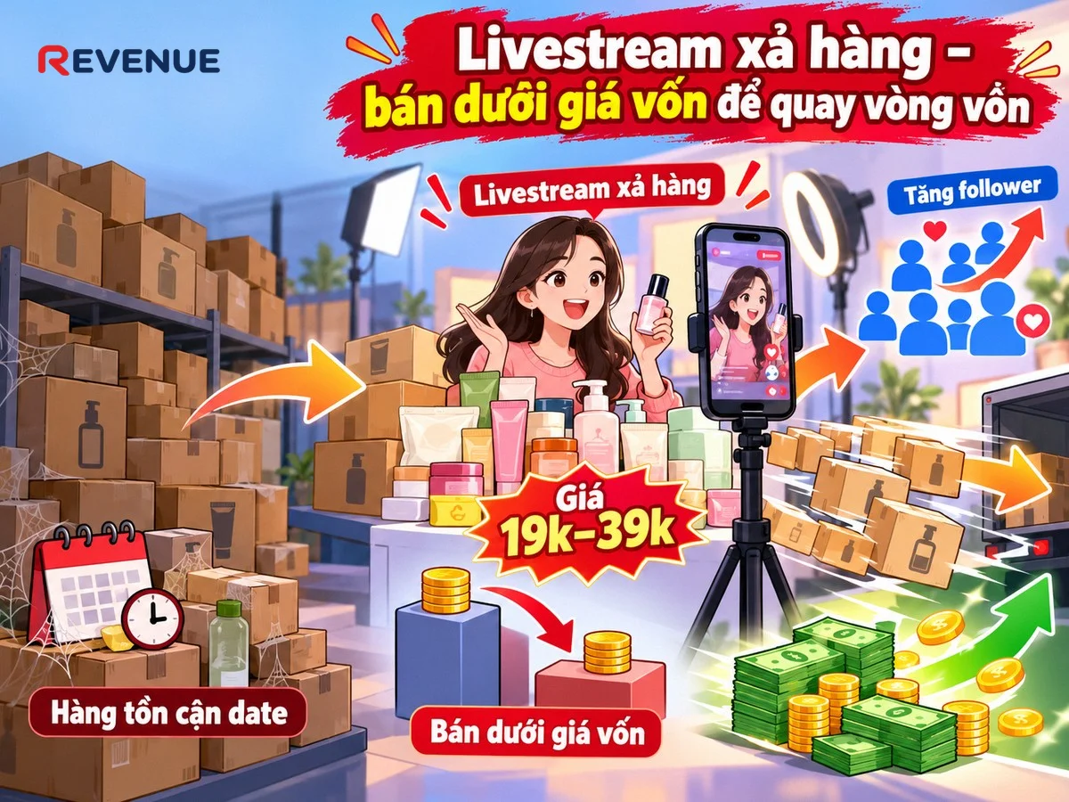 Livestream xả hàng – bán dưới giá vốn để quay vòng vốn