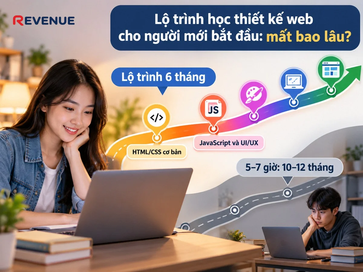 Lộ trình học thiết kế web cho người mới bắt đầu: mất bao lâu với 15–20 giờ mỗi tuần