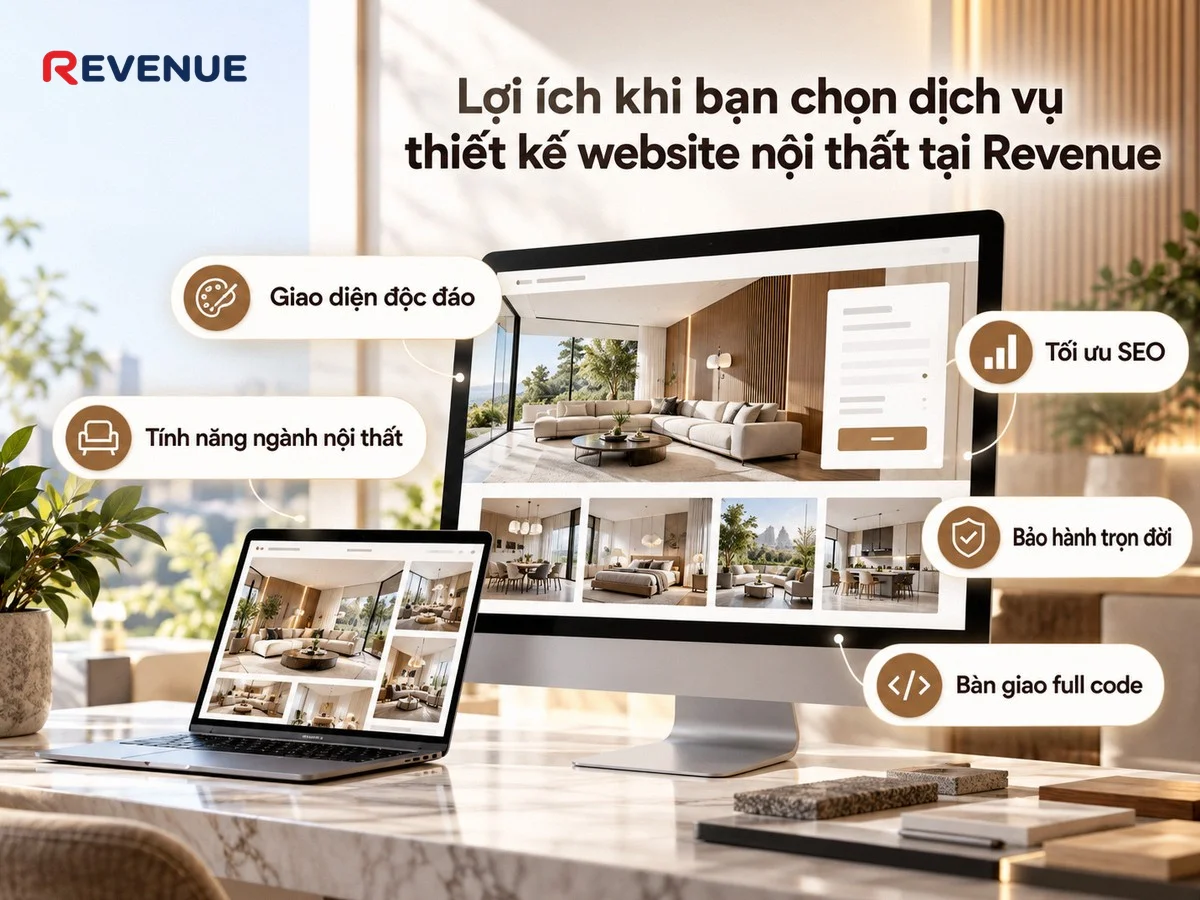 Lợi ích khi bạn chọn dịch vụ thiết kế website nội thất tại Revenue với giao diện độc đáo chuyên nghiệp