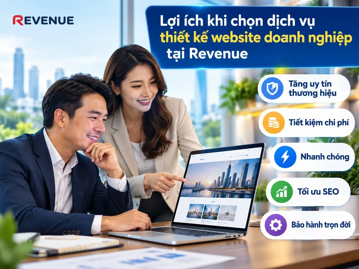 Lợi ích khi chọn dịch vụ thiết kế website doanh nghiệp tại Revenue giúp tăng uy tín thương hiệu