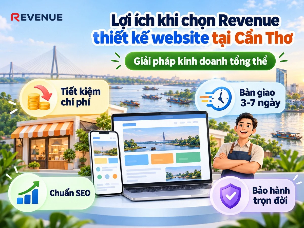 Lợi ích khi chọn Revenue thiết kế website tại Cần Thơ với giải pháp kinh doanh tổng thể