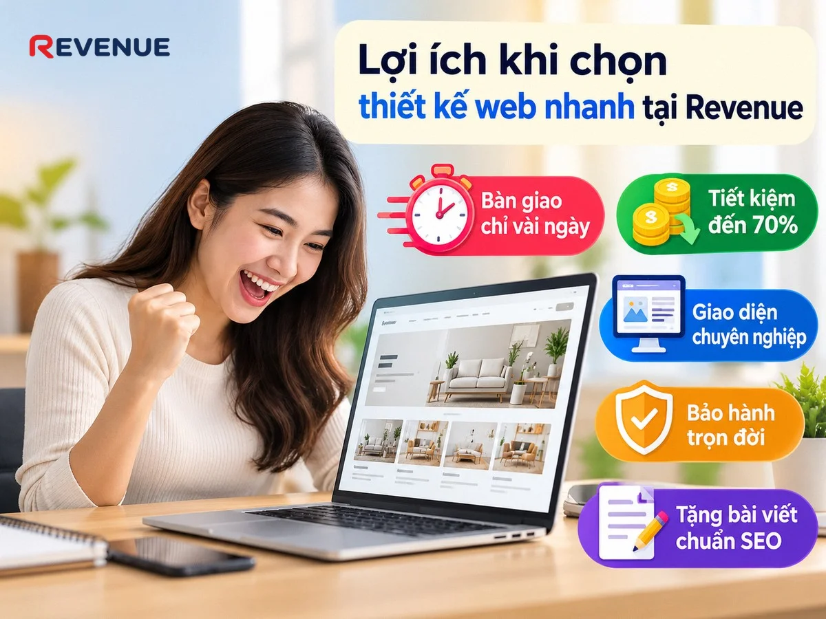 Lợi ích khi chọn thiết kế web nhanh tại Revenue với thời gian bàn giao chỉ từ vài ngày